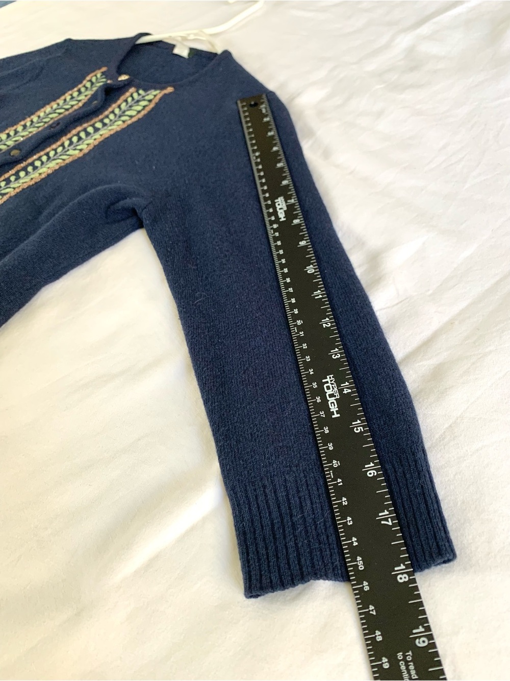 J. Crew Jackie 3/4 Sleeve Embroidered Cardigan. Medium - Picture 6 of 7